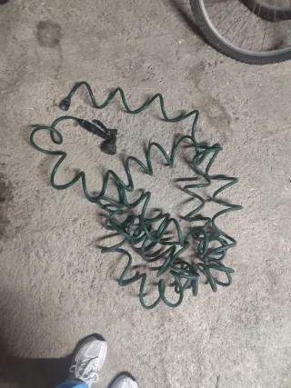 Manguera espiral verde con pistola