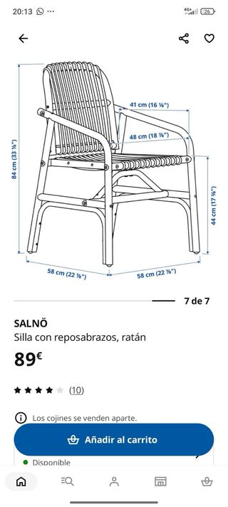 Silla Ratan Salno Ikea
