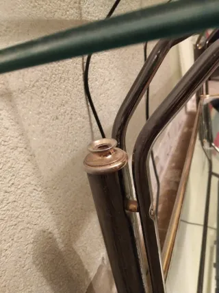 Mesa de centro cristal y metal 115x58