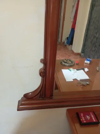 Espejo antiguo madera y cristal