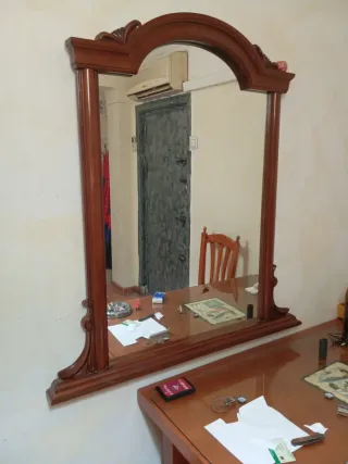 Espejo antiguo madera y cristal