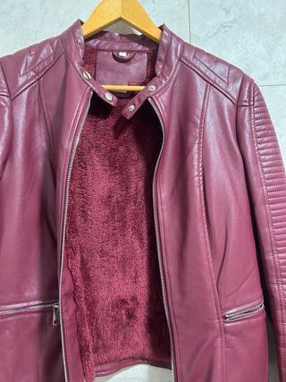 Cazadora polipiel roja