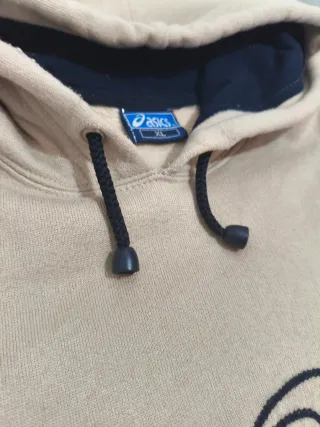 Sudadera Asics Beige Capucha Talla XL