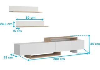 Mueble TV moderno blanco y madera