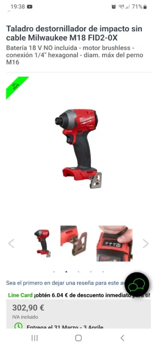 Atornillador de impacto Milwaukee 18V