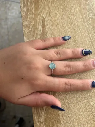 Anillo plata con piedra turquesa,ajustable