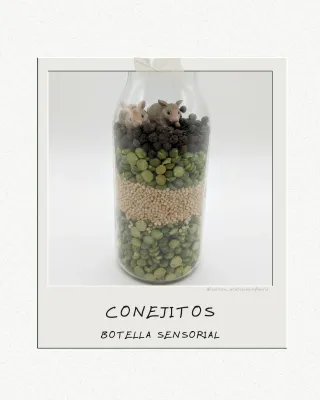Botella Sensorial Artesanal Conejitos