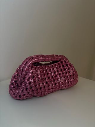 Pochette donna metallizzata rosa