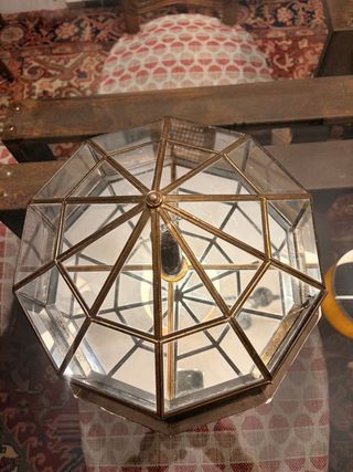 Aplique techo cristal y bronce