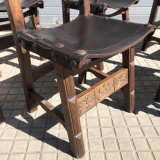 Sillas Vintage Cuero Brutalista 1960 España