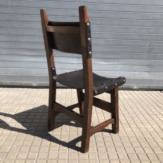 Sillas Vintage Cuero Brutalista 1960 España