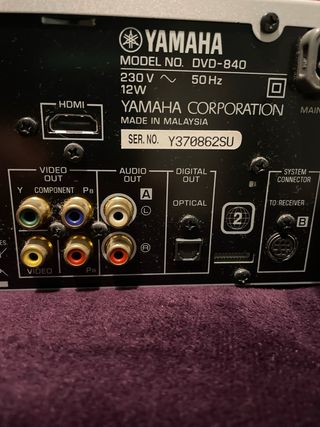 DVD Yamaha DVD-S40 HDMI DTS Dolby DIVX