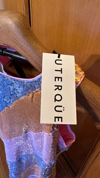 Vestido lentejuelas flecos fiesta