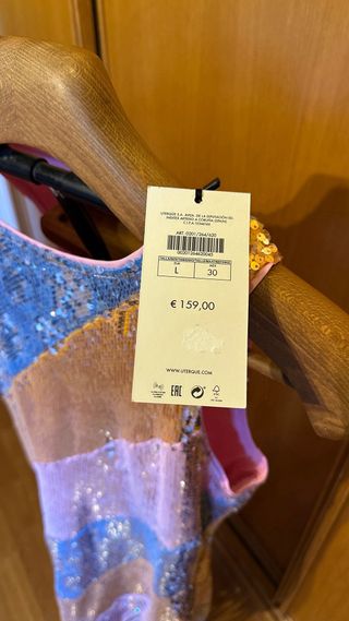 Vestido lentejuelas flecos fiesta