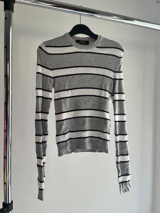 Jersey de rayas gris y blanco talla XS