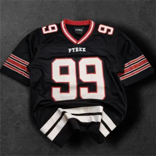 Pyrex 99 jersey nera oversize Y2K streetwear M