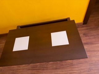 Mesa centro elevable madera y cristal