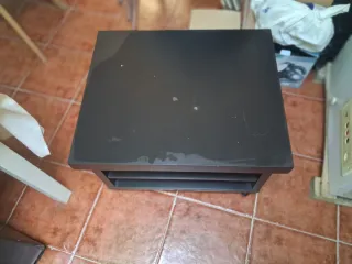 Mesa TV con ruedas y banco
