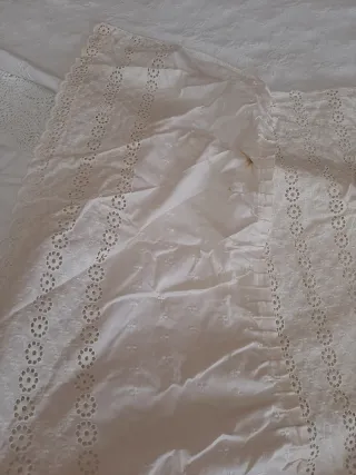Colcha vintage cama 90 de algodón beige