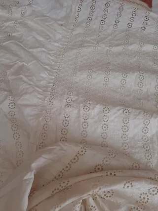 Colcha vintage cama 90 de algodón beige