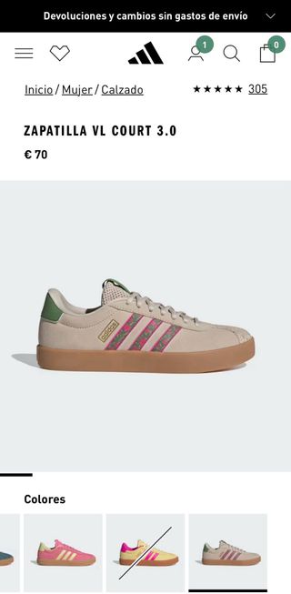 Zapatillas Adidas VL COURT 3.0 Beige/Verde
