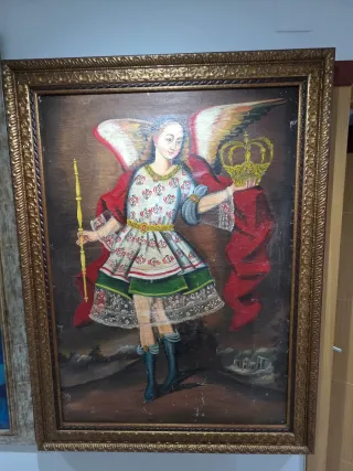 Cuadro Ángel Arcabucero Colonial Óleo