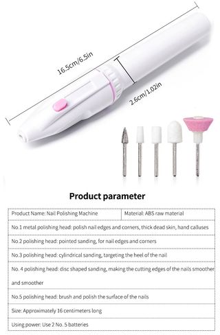 Pulidor de uñas eléctrico con accesorios