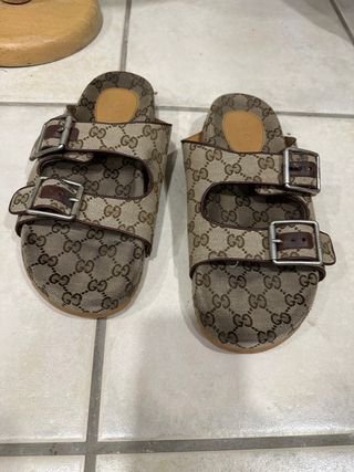 Sandalias Gucci Hombre Talla 42 Beige/Marrón
