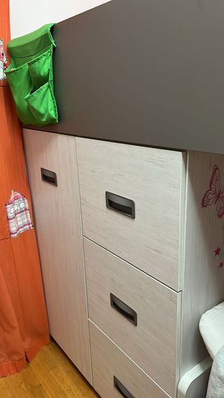 Litera tren con armario y cajones