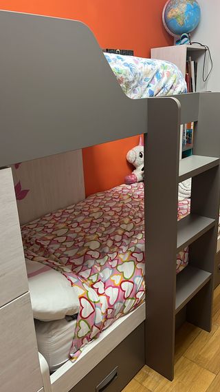 Litera tren con armario y cajones