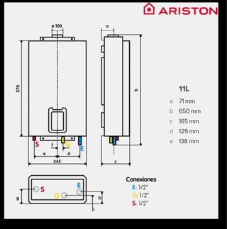 Calentador a gas - Ariston NEXT EVO X SFT11 GLP BL