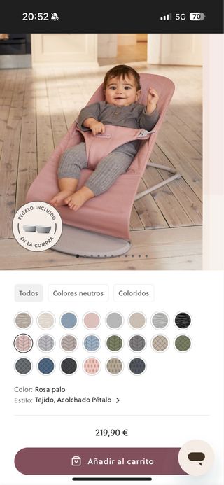 Hamaca BabyBjörn rosa