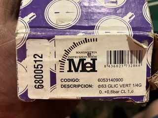 Manómetro MEI 0-0.6 bar