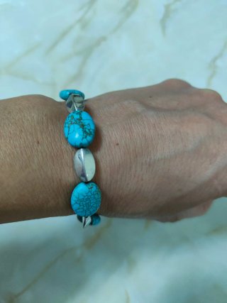 Pulsera Combinada Turquesa y Metal