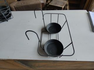 4 Soportes Dobles para Macetas Metálicos