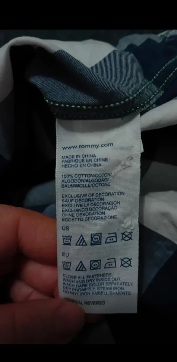 Camisa Tommy Hilfiger Cuadros Azul Blanco