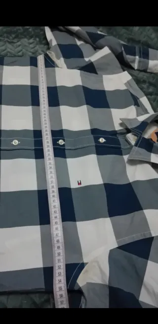 Camisa Tommy Hilfiger Cuadros Azul Blanco