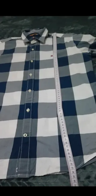 Camisa Tommy Hilfiger Cuadros Azul Blanco