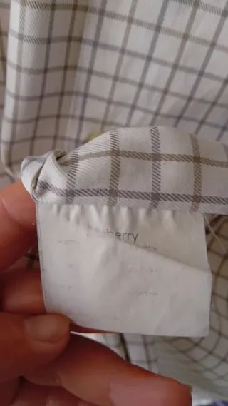Camisa Burberry Cuadros Gris y Blanco