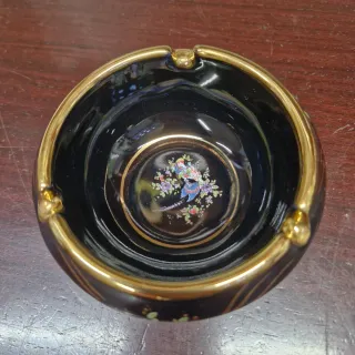 Posacenere ceramica Corfù 24K oro vintage deco