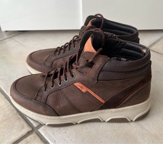 Scarponcino uomo stringato con zip marrone