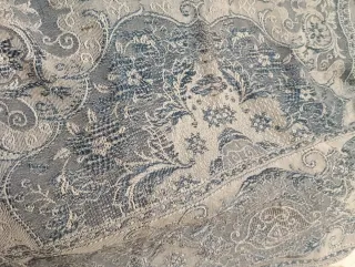 Colcha vintage pequeña azul y blanco