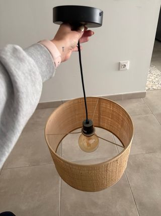 Lámpara de techo Leroy Merlin tela y yute