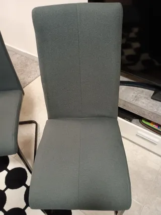 Juego 2 Sillas Tapizadas Gris Modernas