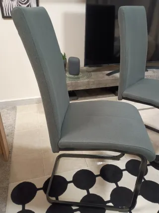 Juego 2 Sillas Tapizadas Gris Modernas