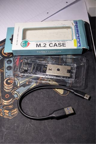 Carcasa SSD M.2 USB 3.1 NVMe/SATA + Cable – nuevo