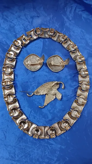 Lote Gargantilla/Pendientes/Broche Vintage 90's