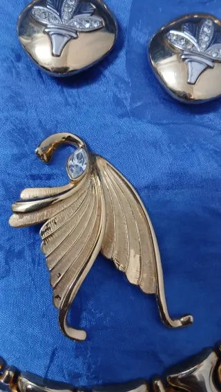 Lote Gargantilla/Pendientes/Broche Vintage 90's