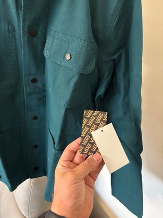 Giacca Vans verde petrolio con colletto in velluto