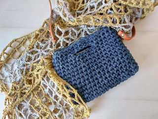 Foulard nuevo crochet verde y gris